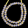 African Glass, Krobo, Round, Blue, 12mm, 24in Strand