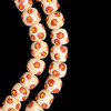 African Glass, Krobo, Round, Brown Spots, 12mm, 24in Strand
