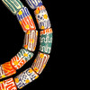 African Glass, Krobo, Multicolor, 30x17mm, 26in Strand