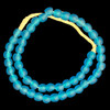 African Glass, Recycled, Aqua Blue, 11mm, 20in Strand