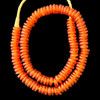 African Glass, Recycled, Rondelle, Burnt Orange, 12x4mm, 20in Strand