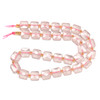 Rose Quartz, Natural, Faceted Flat Square, One 10mm Strand