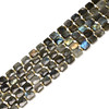 Labradorite, Natural, Faceted Flat Square, 10mm