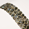 Labradorite, Natural, Faceted Flat Square, 10mm