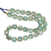 Amazonite, Natural, Faceted Flat Square, One 10mm Strand