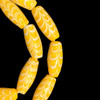 Indonesian Java Glass, Feather, Yellow, 26x12mm, 18in Strand