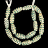 Indonesian Java Glass, Feather, Pine Green, 26x12mm, 18in Strand