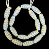 Indonesian Java Glass, Feather, Light Blue, 26x12mm, 18in Strand