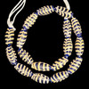 Indonesian Java Glass, Feather, Dark Blue, 26x12mm, 18in Strand