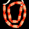 Indonesian Java Glass, Feather, Faceted, Red, 30x11mm, 16in Strand