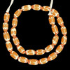 Indonesian Java Glass, Chevron, Orange-Brown, 16x8mm, 18in Strand