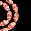 Indonesian Java Glass, Chevron, Red, 25x13mm, 18in Strand