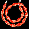 Indonesian Java Glass, French Cross, Red, 25x13mm, 18in Strand