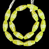 Indonesian Java Glass, French Cross, Lime Green, 27x13mm, 18in Strand