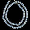 Indonesian Java Glass, Gooseberry, Blue & White, 8mm, 24in Strand