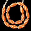 African Glass, Spiral, Orange, 27x12mm, 18in Strand