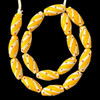 African Glass, Spiral, Yellow, 27x12mm, 18in Strand