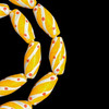 African Glass, Spiral, Yellow, 27x12mm, 18in Strand