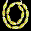 African Glass, Spiral, Lime Green, 27x12mm, 18in Strand