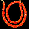 African Glass, Ghanaian, Fused Rondelle, Red, 11x4mm, 20in Strand