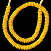 African Glass, Ghanaian, Fused Rondelle, Yellow, 11x4mm, 20in Strand