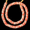 African Glass, Ghanaian, Fused Rondelle, White & Red, 11x4mm, 20in Strand