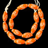 Indonesian Java Glass, Lewis & Clark, Orange, 27x13mm, 18in Strand