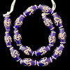 Indonesian Java Glass, Lewis & Clark, Dark Blue, 27x13mm, 18in Strand