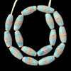 Indonesian Java Glass, Lewis & Clark, Light Blue, 27x13mm, 18in Strand