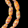 Indonesian Java Glass, Lewis & Clark, Orange, 24x12mm, 28in Strand