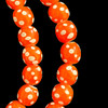 African Glass, Skunk Eye, Orange, 12mm, 28in Strand