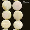 Shell, Yellow, Dyed, Smooth Coin, One 20mm Strand