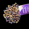 Seed Beads, 8/0 Czech, Round, Black Diamond C/L AB, 22 gram Tube
