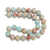 Impression Jasper, Blue, Dyed, Smooth Round, One 12mm Strand