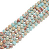 Impression Jasper, Blue, Dyed, Smooth Round, One 12mm Strand