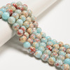 Impression Jasper, Blue, Dyed, Smooth Round, One 12mm Strand