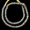 African Glass, Recycled, Rondelle, Black, 12x4mm, 20in Strand