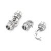 Fold Over Clasp, 27x8mm, Brass, Platinum Plated, Cubic Zirconia, 1 Set