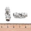 Fold Over Clasp, 27x8mm, Brass, Platinum Plated, Cubic Zirconia, 1 Set