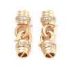 Fold Over Clasp, 27x8mm, Brass, 18K Gold Plated, Cubic Zirconia, 1 Set