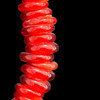 African Glass, Annular Wound Dogon, Red, 3x14mm, 48in Strand