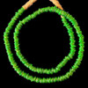 African Glass, Annular Wound Dogon, Green, 3x14mm, 38in Strand