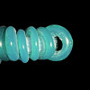 African Glass, Annular Wound Dogon, Opaque Teal, 3x14mm, 48in Strand