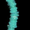 African Glass, Annular Wound Dogon, Opaque Teal, 3x14mm, 48in Strand