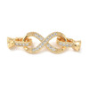 Fold Over Clasp, Infinity, 39mm, Brass, 18K Gold Plated, Cubic Zirconia, 1 Set