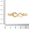 Fold Over Clasp, Infinity, 39mm, Brass, 18K Gold Plated, Cubic Zirconia, 1 Set