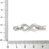 Fold Over Clasp, Infinity, 39mm, Brass, Platinum Plated, Cubic Zirconia, 1 Set
