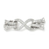 Fold Over Clasp, Infinity, 36mm, Brass, Platinum Plated, Cubic Zirconia, 1 Set