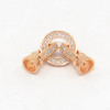 Fold Over Clasp, Ring, 27x11x7mm, Brass, Rose Gold, Cubic Zirconia, 1 Set