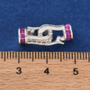 Fold Over Clasp, 20mm, Brass Core, Silver, Cubic Zirconia, 1 Set